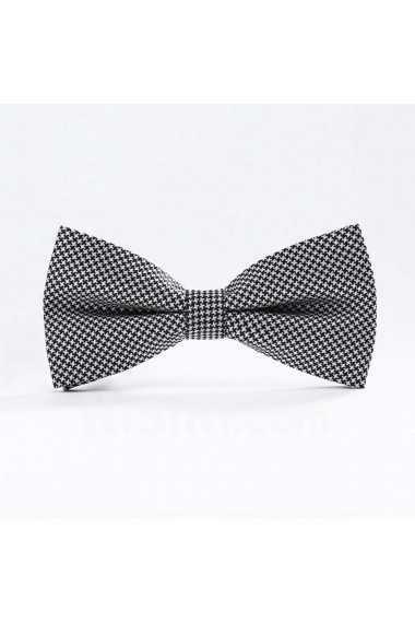 Black Floral Microfiber Butterfly Bow Tie