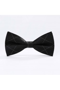 Black Floral Microfiber Butterfly Bow Tie