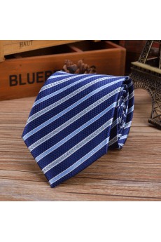 Blue Striped Emulation Silk NeckTie