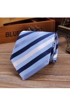 Blue Striped Emulation Silk NeckTie