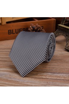 Brown Striped Emulation Silk NeckTie