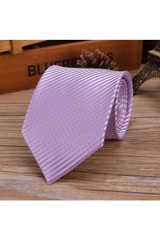 Purple Striped Emulation Silk NeckTie