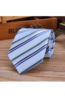 Blue Striped Emulation Silk NeckTie