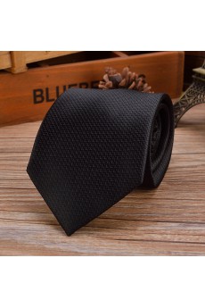 Black Checkered Emulation Silk NeckTie