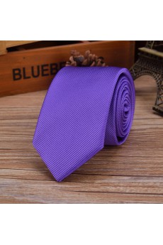 Purple Striped Emulation Silk NeckTie