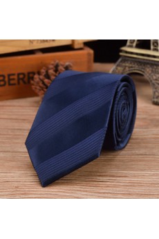 Blue Striped Emulation Silk NeckTie