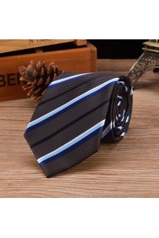 Blue Striped Emulation Silk NeckTie