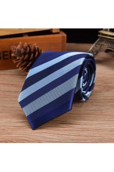 Blue Striped Emulation Silk NeckTie