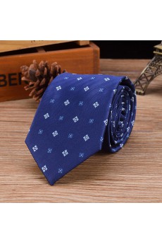 Blue Floral Emulation Silk NeckTie