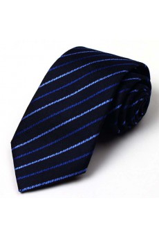 Black Striped 100% Silk NeckTie