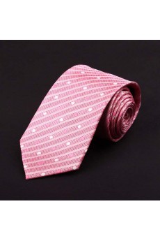 Pink Striped 100% Silk NeckTie