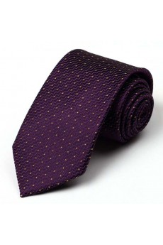 Purple Polka Dot 100% Silk NeckTie