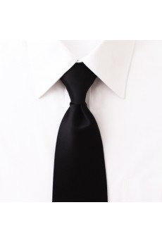 Black Solid Microfiber NeckTie