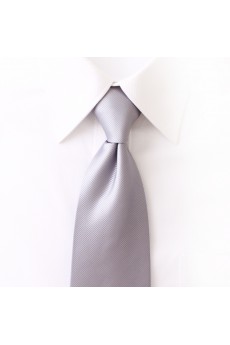 Gray Solid Microfiber NeckTie