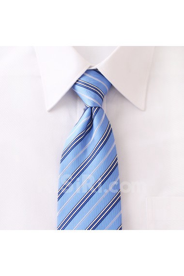 Blue Striped Microfiber NeckTie