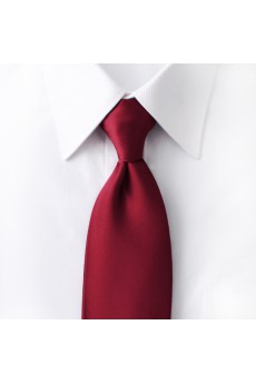 Red Solid Microfiber NeckTie