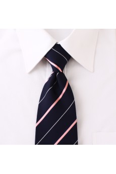 Black Striped Microfiber NeckTie