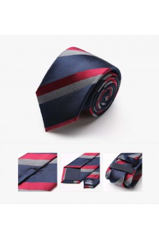 Red Striped 100% Silk NeckTie