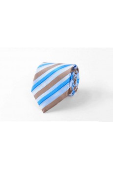 Blue Striped Polyester NeckTie