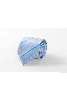 Blue Striped Polyester NeckTie