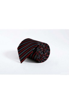 Black Striped Polyester NeckTie