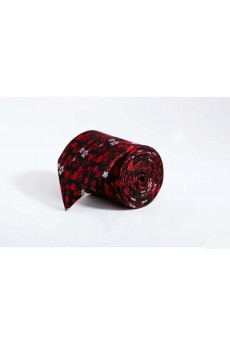 Red Floral Polyester NeckTie