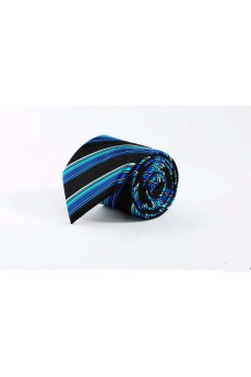 Blue Striped Polyester NeckTie