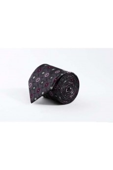 Gray Floral Polyester NeckTie