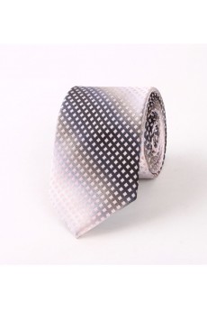 Brown Checkered Polyester NeckTie