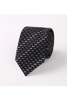 Black Floral Polyester NeckTie