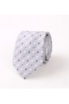 Gray Polka Dot Polyester NeckTie