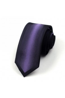 Purple Striped Polyester NeckTie