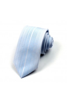 Blue Checkered Polyester NeckTie