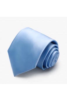 Blue Solid Polyester NeckTie
