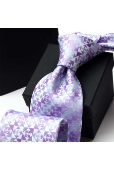 Purple Floral Polyester NeckTie