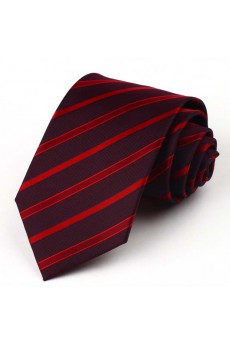 Black Striped Polyester NeckTie