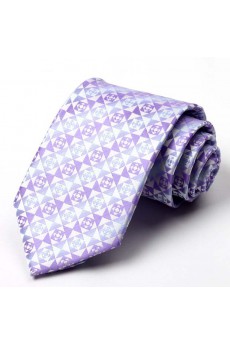 Purple Floral Polyester NeckTie