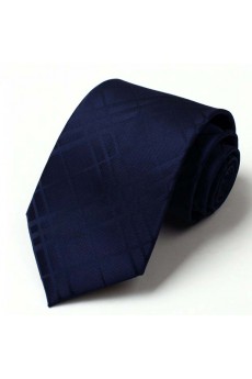 Blue Checkered Polyester NeckTie