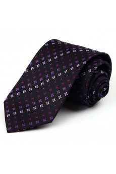 Purple Floral Polyester NeckTie