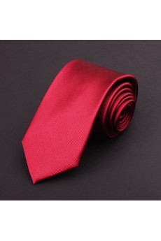 Red Striped Polyester NeckTie