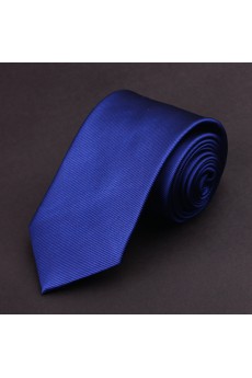 Blue Striped Polyester NeckTie