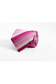 Red Striped 100% Silk NeckTie