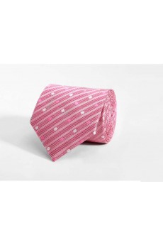 Pink Polka Dot 100% Silk NeckTie