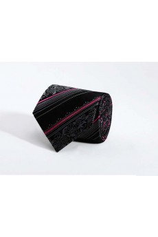 Black Floral 100% Silk NeckTie