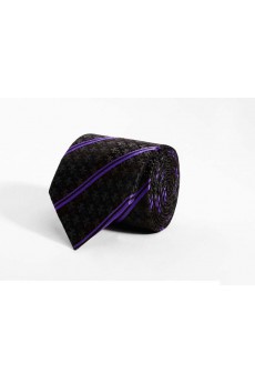 Black Floral 100% Silk NeckTie