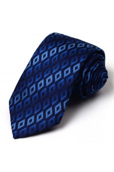 Blue Plaid 100% Silk NeckTie