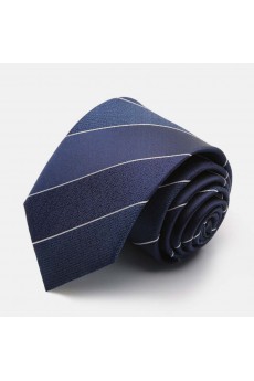 Blue Striped Microfiber NeckTie