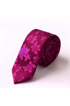 Purple Floral Microfiber NeckTie