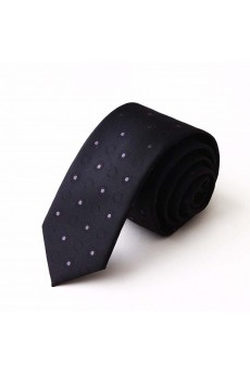 Black Polka Dot Microfiber NeckTie