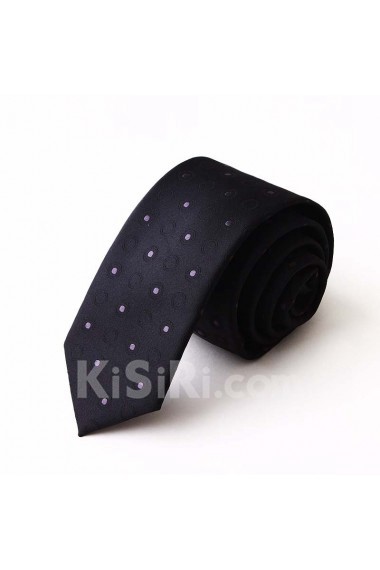 Black Polka Dot Microfiber NeckTie